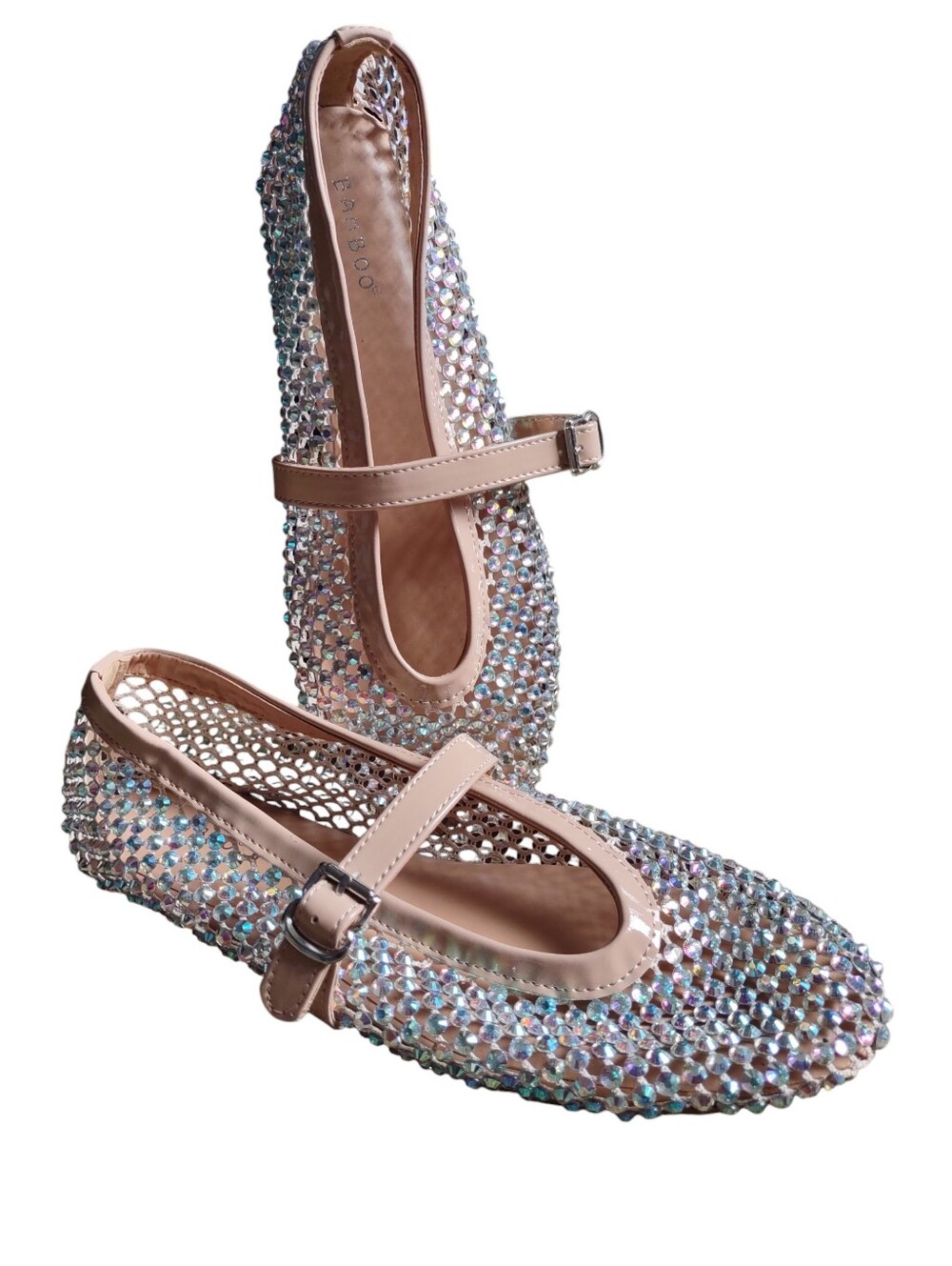 Bamboo Size 11 Mesh Patent Rhinestone Ballet Flats